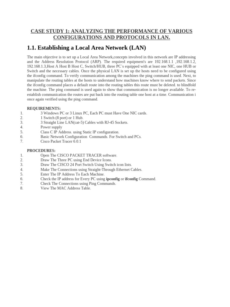 LAN Performance Analysis Case Study | PDF | Computer Network | Routing