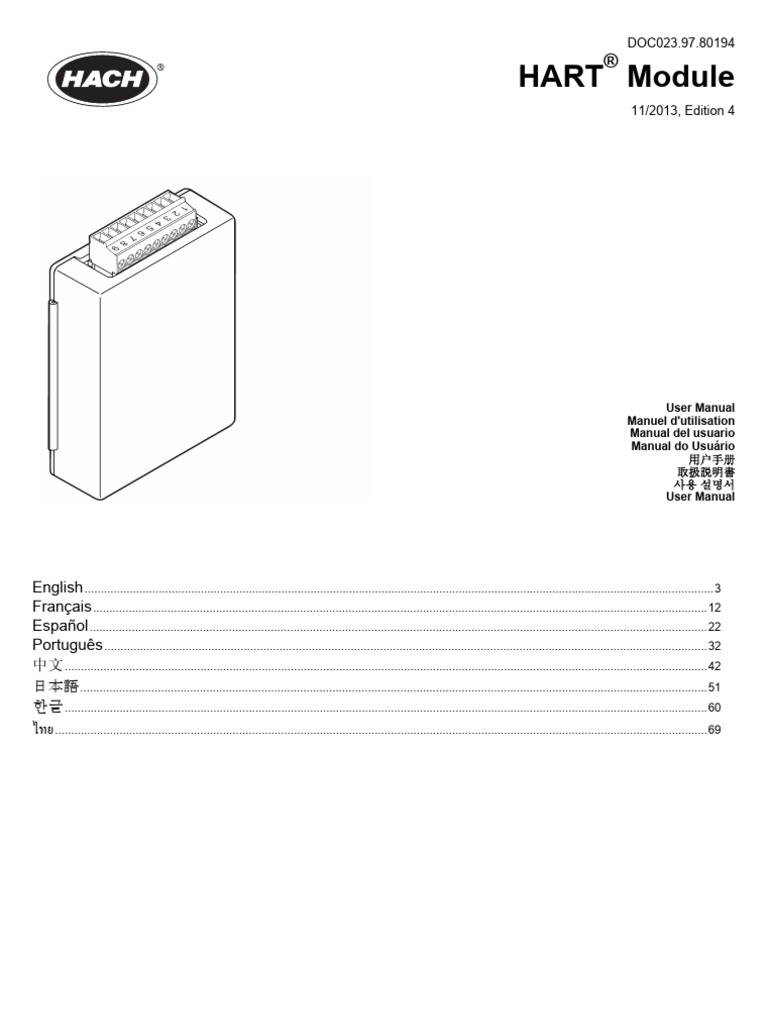 Sc200 HART Communications Module User Manual-DOC0239780194 | PDF ...
