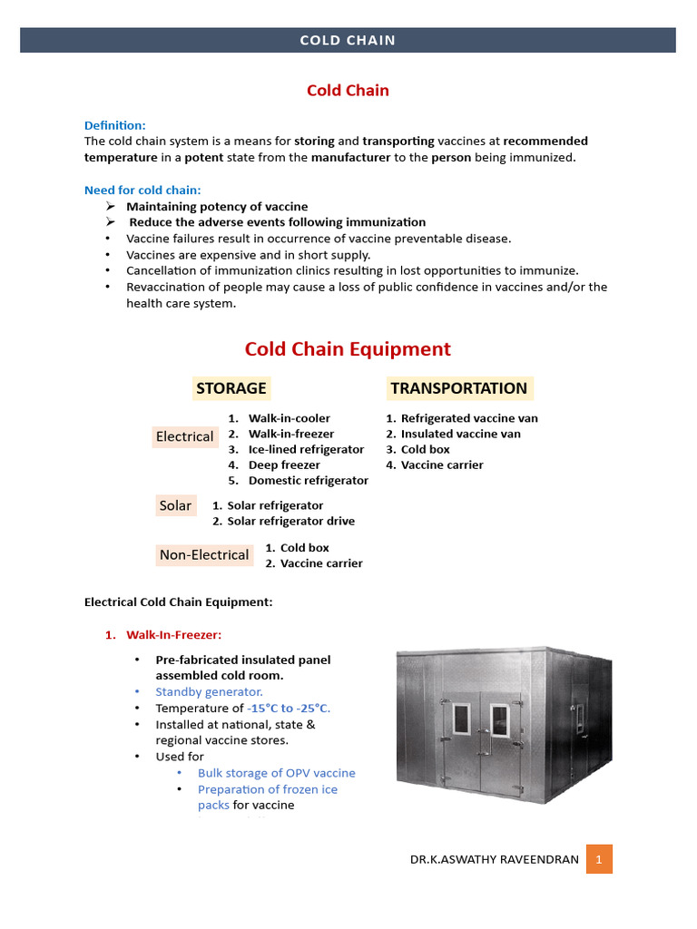 9 Handout Cold Chain | PDF | Refrigerator | Vaccines