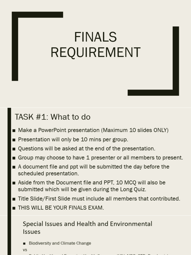 Final Requirements for Presentations | PDF