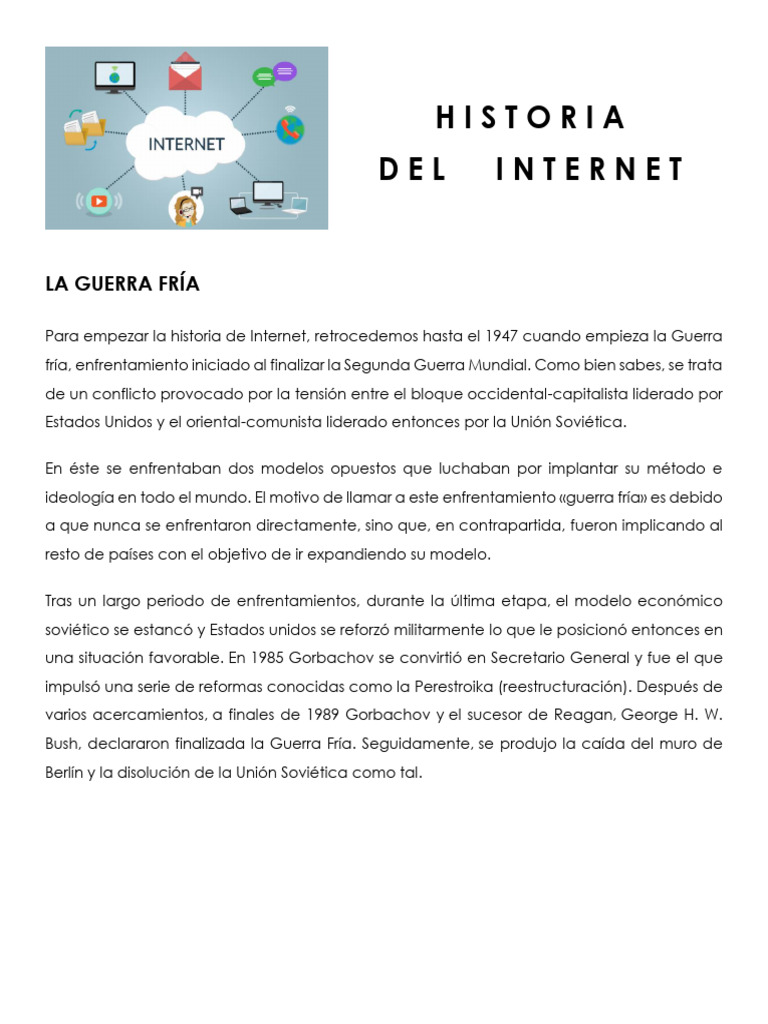 Historia Del Internet: La Guerra Fría | PDF | Red mundial | Internet y web