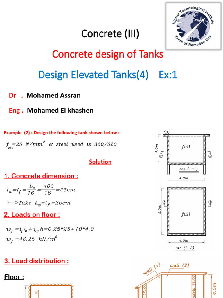 Concrete Tank Design and Analysis Guide | PDF
