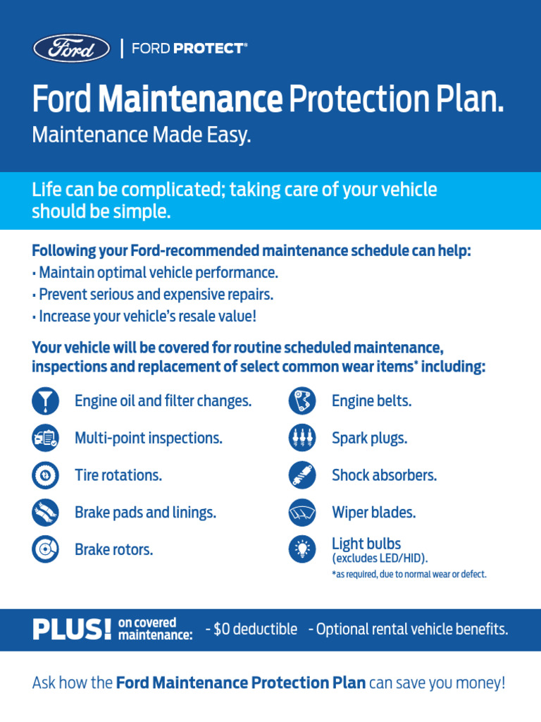 Ford Maintenance Protection Plan Overview | PDF | Brake | Vehicles