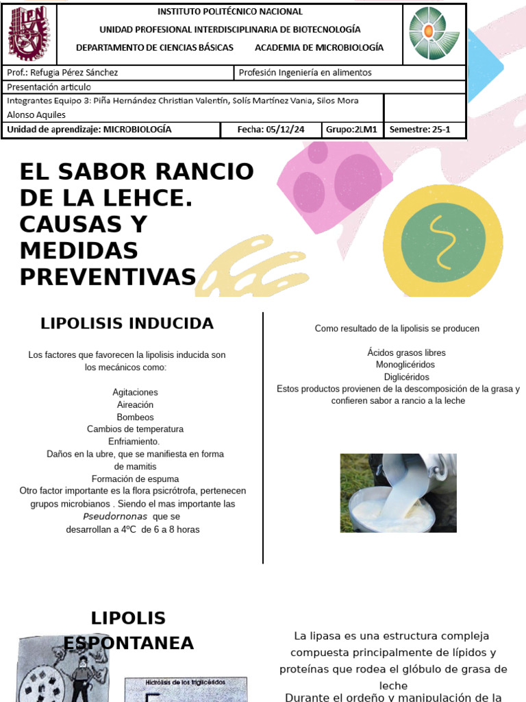El Sabor Rancio de La Lehce. Causas y Medidas Preventivas | PDF | Leche ...