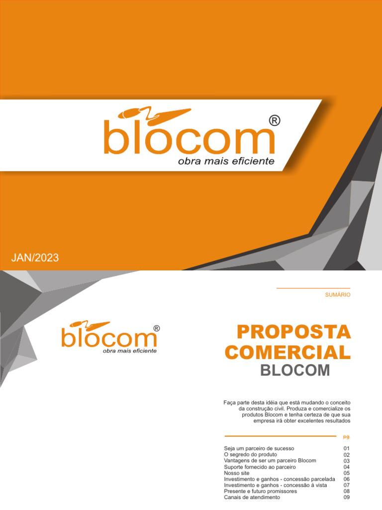 Proposta Comercial Blocom: Parceria Lucrativa | PDF | Custo | Investimentos