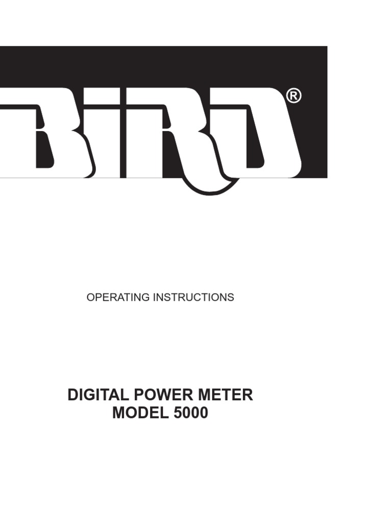 Digital Power Meter MODEL 5000 Operating Instructions PDF