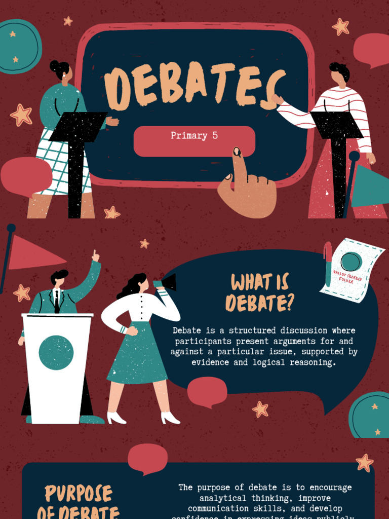 Red Illustrated Debates Presentation | PDF | Argument | Cognition