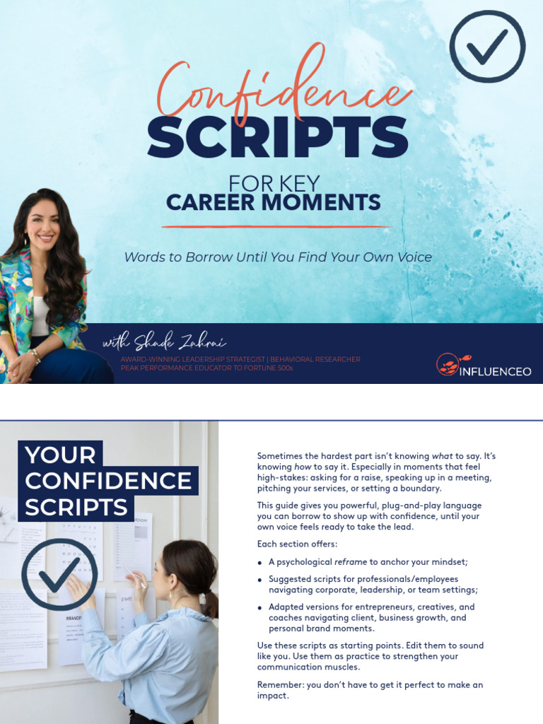 C Fidence: Scripts | PDF | Entrepreneurship | Mentorship
