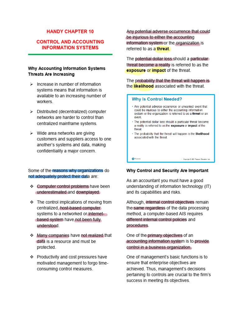 AIS615 Control and Security Insights | PDF | Internal Control | Risk