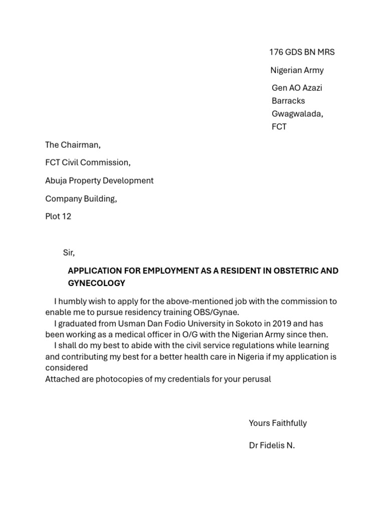 Application for Obstetrics Residency | PDF