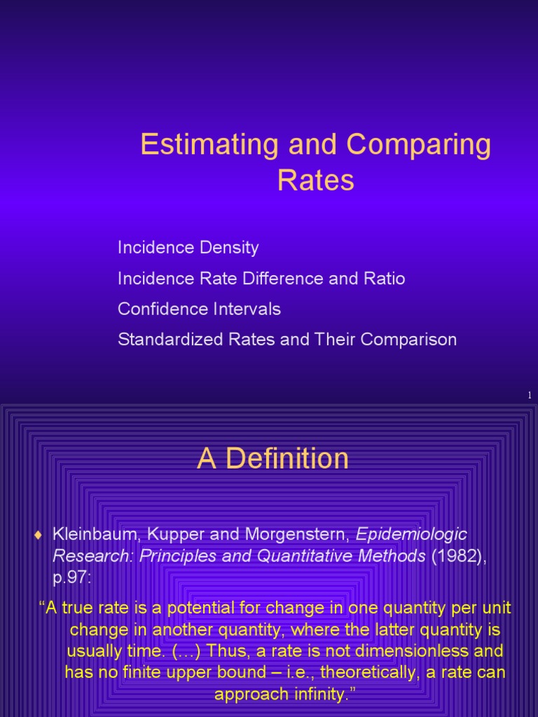 Estimating and Comparing Incidence Rates | PDF | Incidence ...