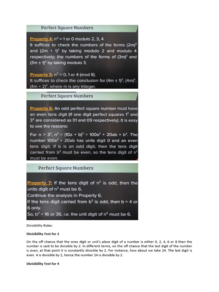 Essential Divisibility Rules Explained | PDF | Discrete Mathematics ...