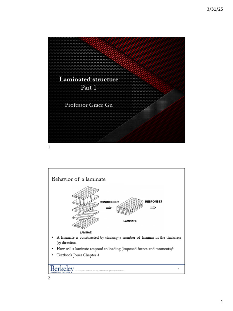 Laminates: Structure and Behavior Guide | PDF | Bending | Beam (Structure)