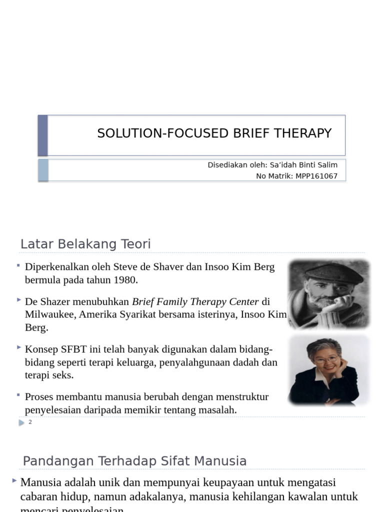 Terapi Berfokus Penyelesaian SFBT | PDF