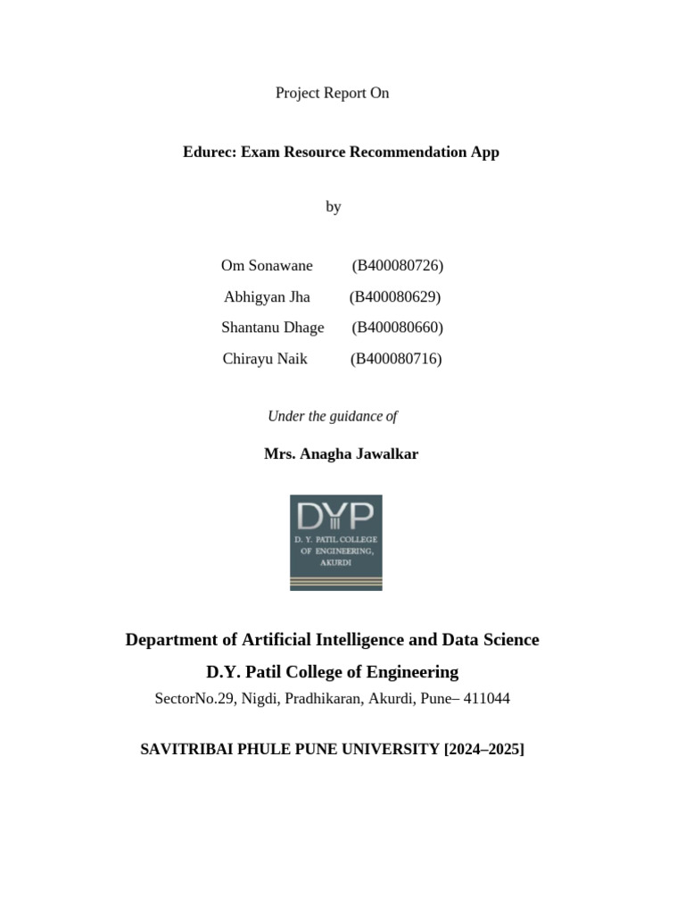 Edurec: AI-Powered Exam Resource App | PDF | Use Case | Systems Engineering
