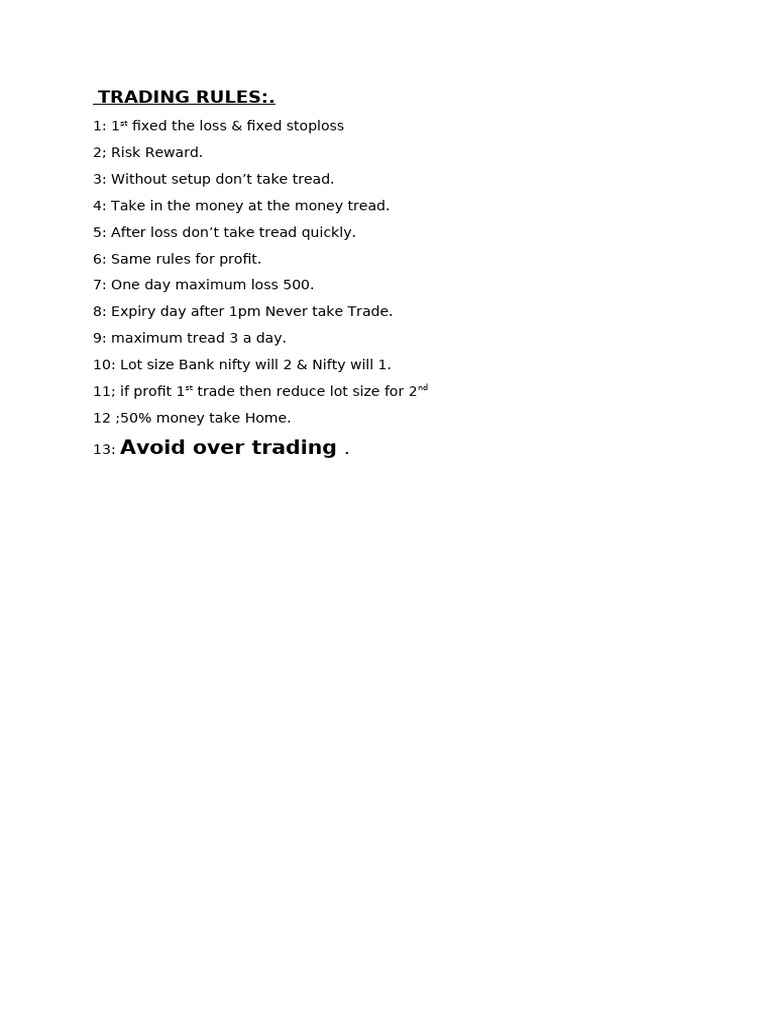 Trading Rules | PDF