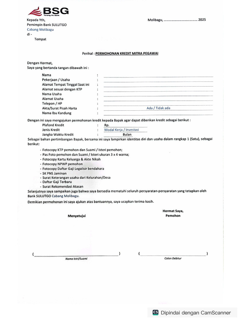 Form Kredit KMP 2025 | PDF