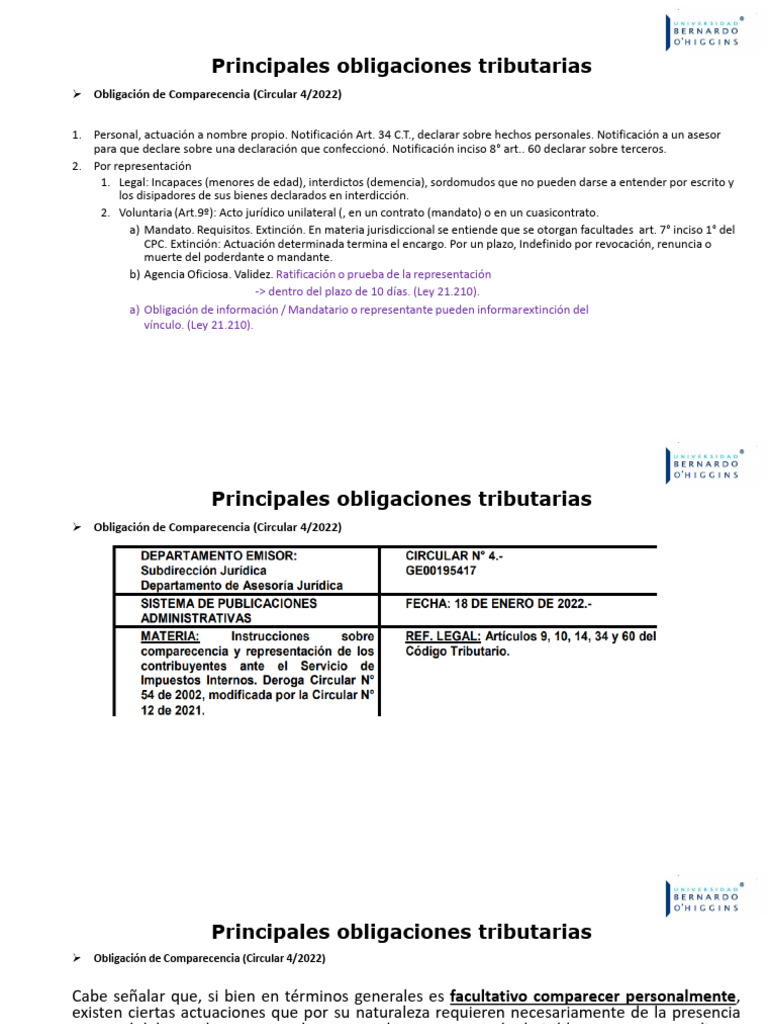 Obligaciones Tributarias y Comparecencia | PDF | Impuestos | Justicia