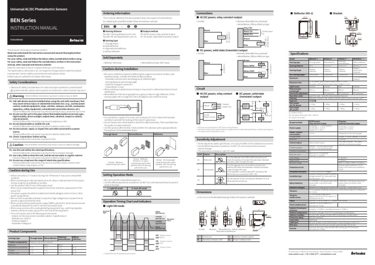 Universal AC/DC Photoelectric Sensors Guide | PDF | Bipolar Junction ...