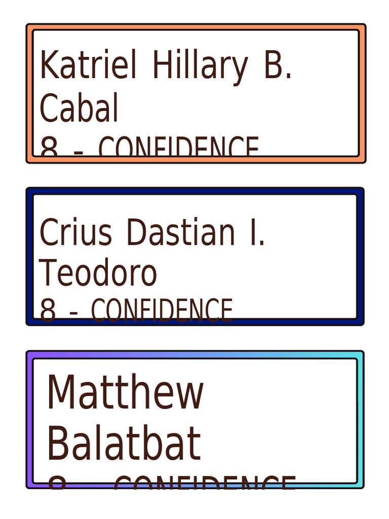 Colorful Cute Simple Name Label School Document A4 | PDF