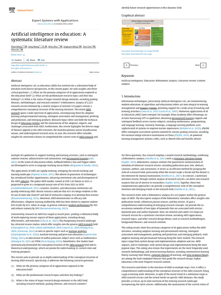 Systematic Review of AI in Education | PDF | Artificial Intelligence ...