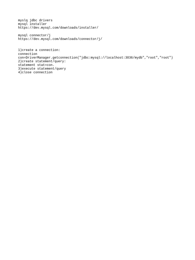 MySQL JDBC Driver Connection Guide | PDF