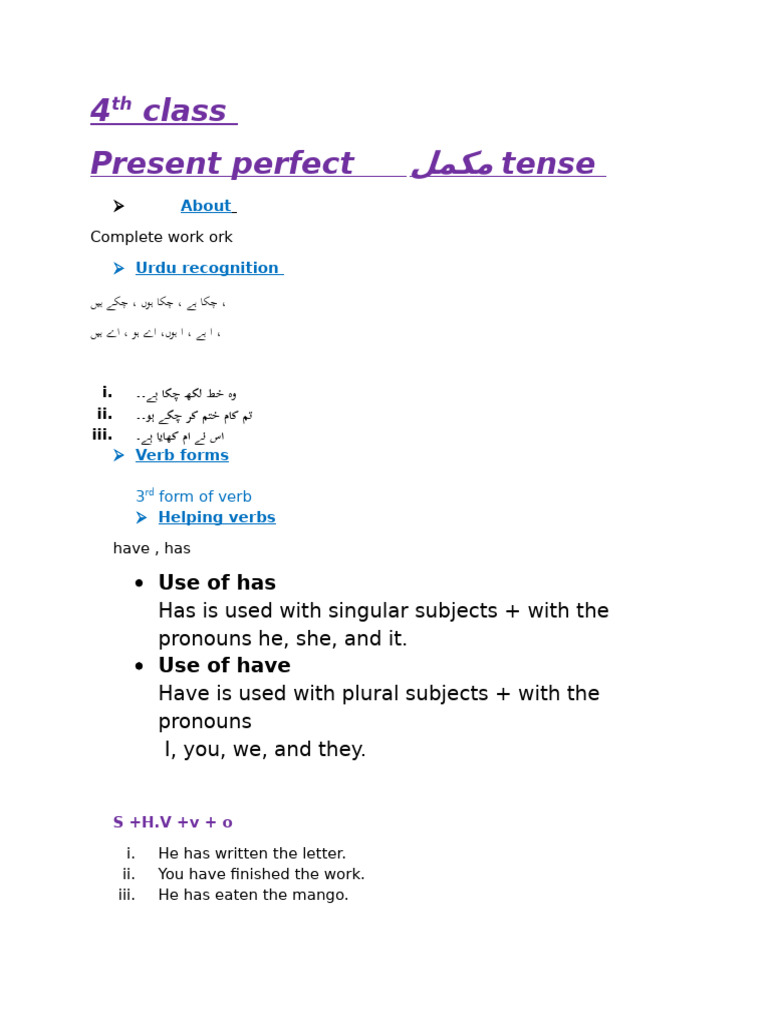 Present Perfect Tense in English | PDF