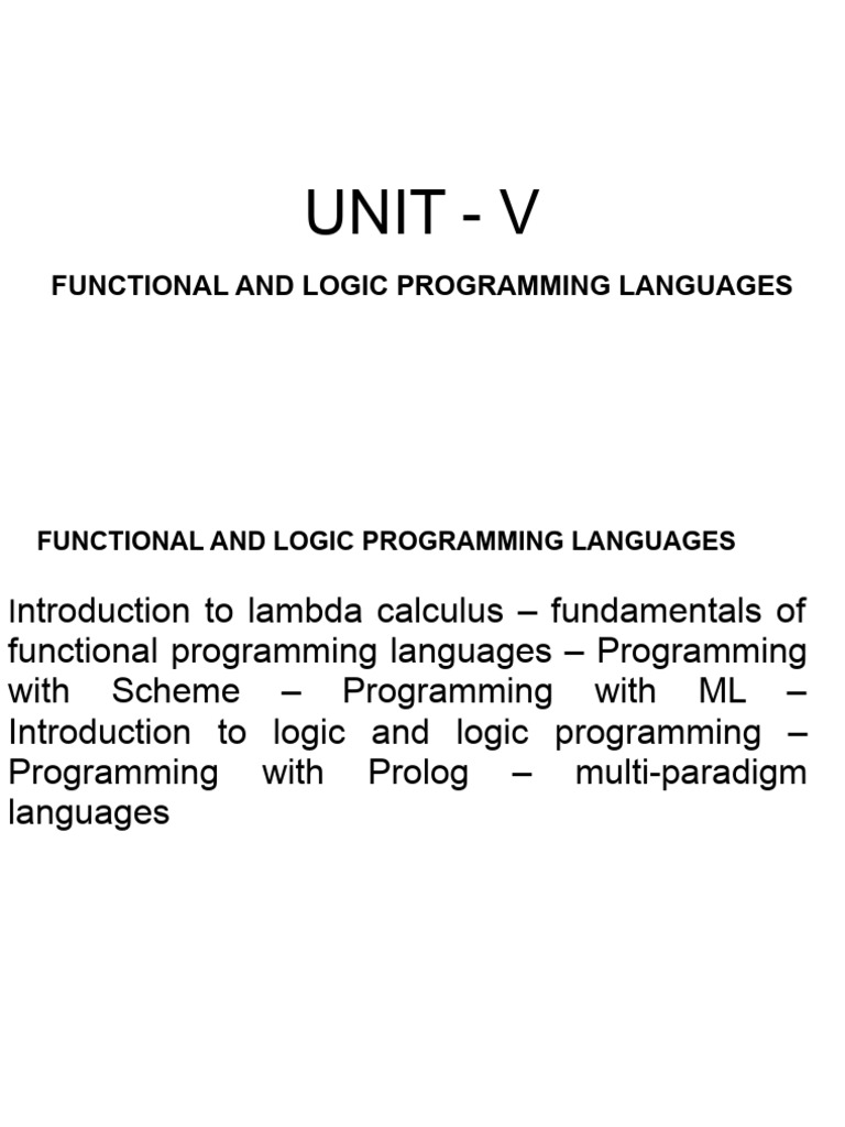 Functional and Logic Programming Overview | PDF | Functional ...