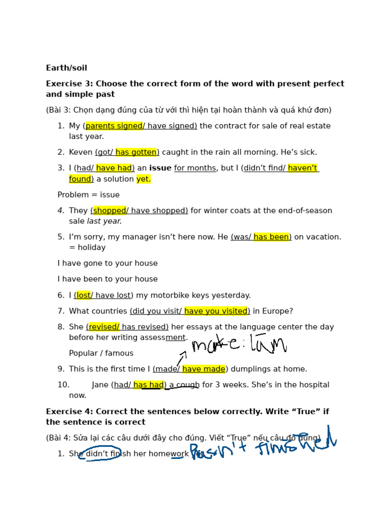 English Tenses and Sentence Exercises | PDF | Chess Theory | Chess