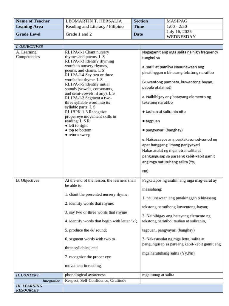 ReadingLit Filipino W5 WEDNESDAY | PDF