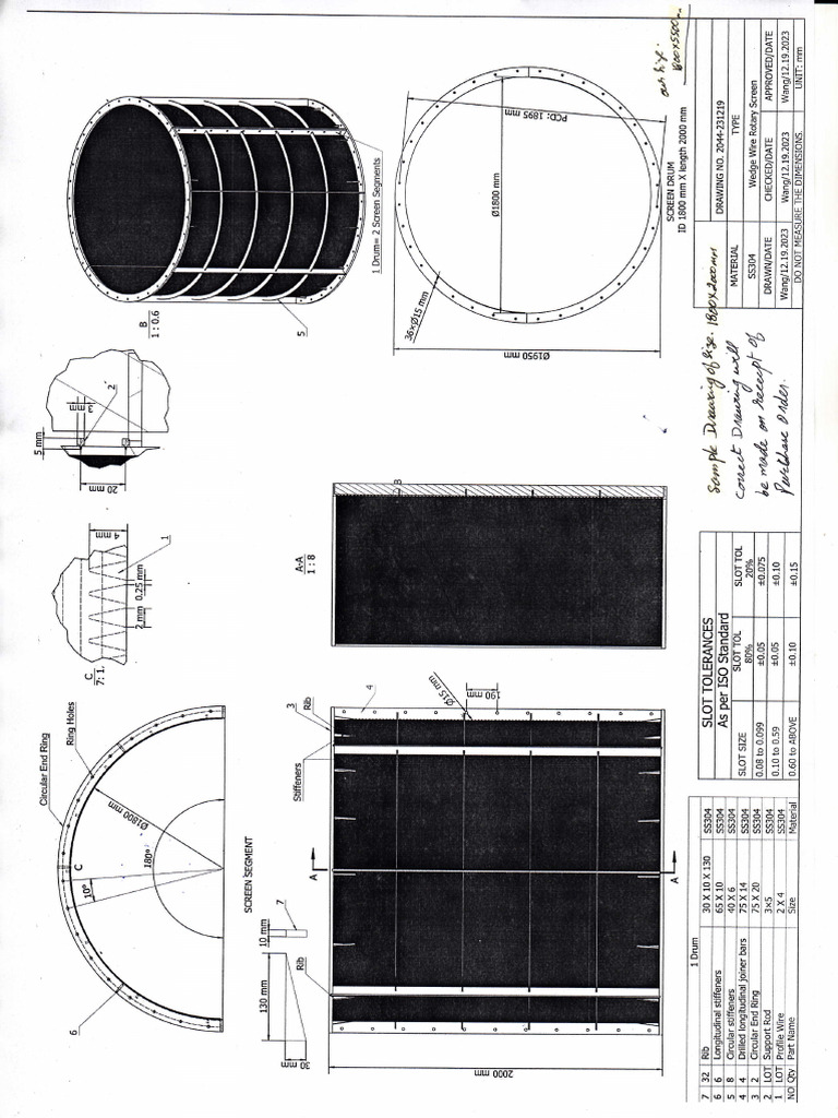 Rotary Screen Drawing | PDF