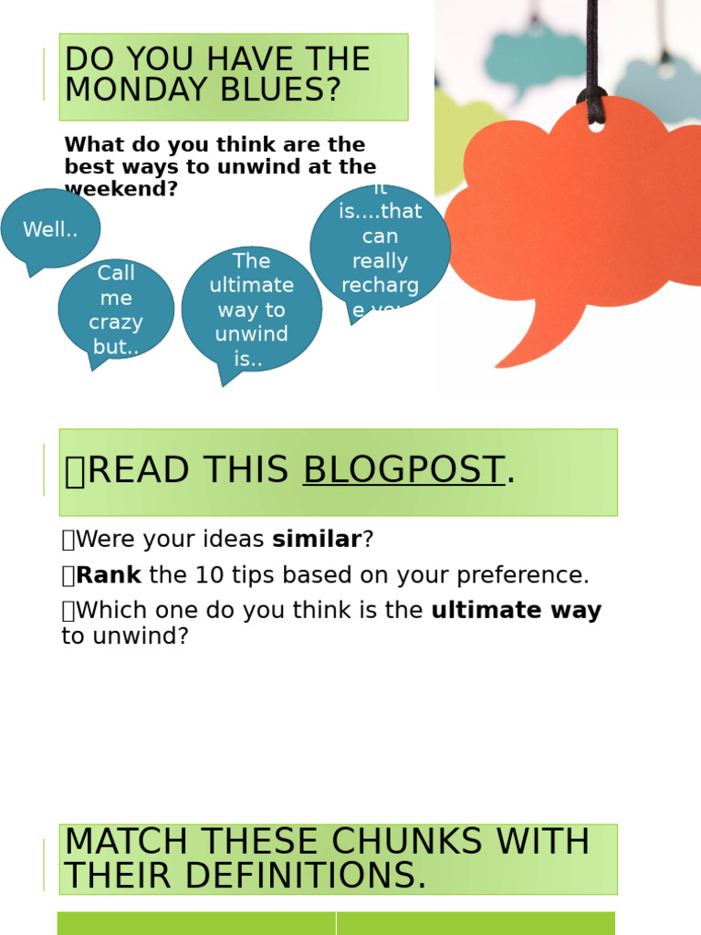 Unwind Strategies for the Weekend | PDF | Linguistic Typology ...