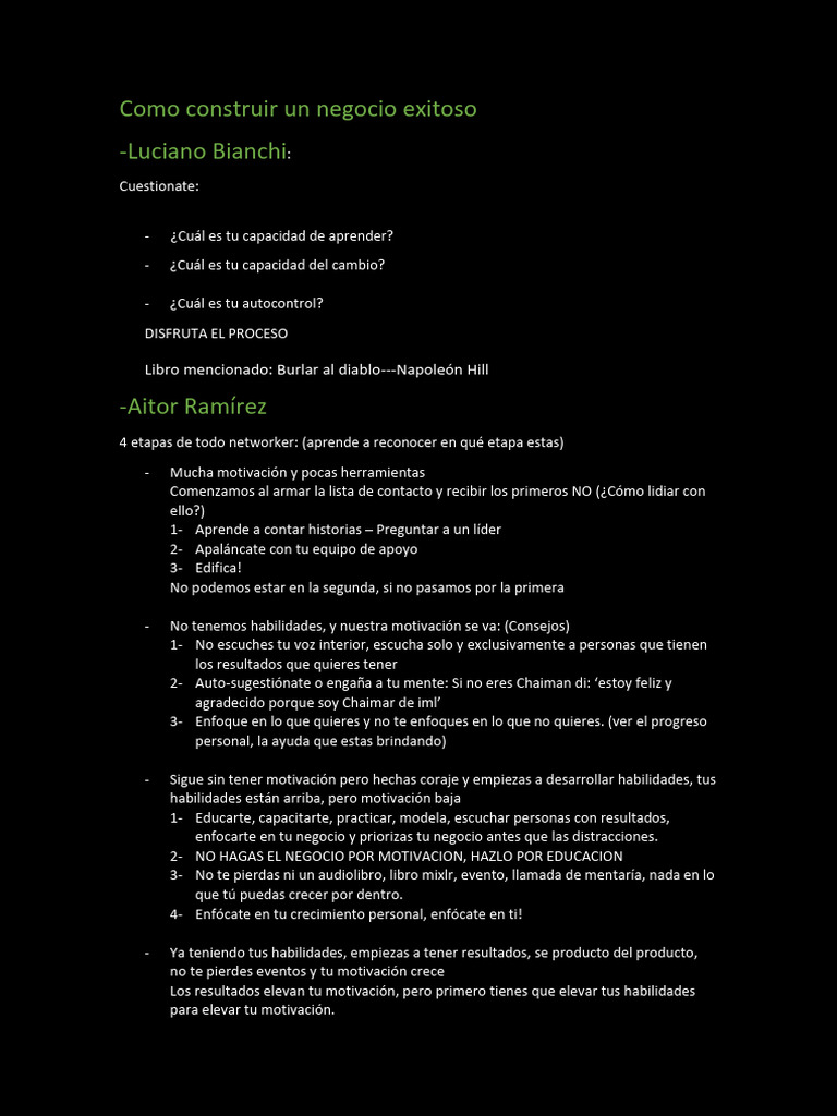 Como Construir Un Negocio Exitoso | PDF