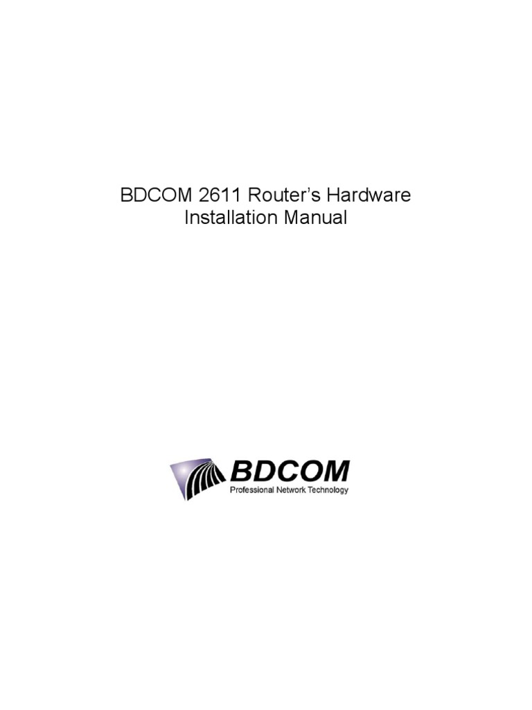 BDCOM 2611 Router's Hardware Installation Manual | PDF | Electrical ...