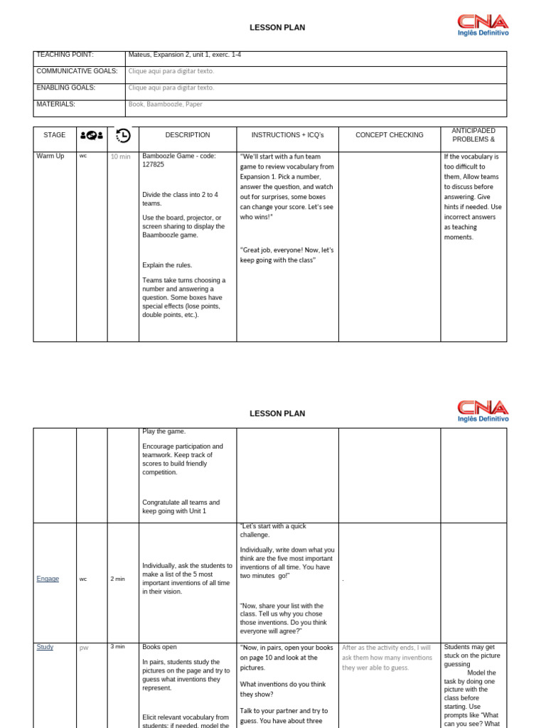 Engaging Lesson Plan for Unit 1 | PDF | Human Communication | Learning