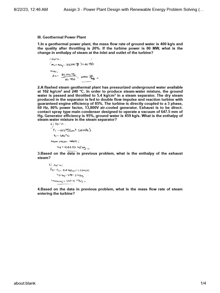 Geothermal Power Plant Design Analysis | PDF | Power Station | Steam