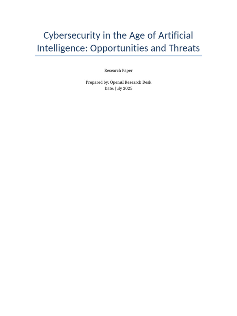 AI's Impact on Cybersecurity Risks | PDF | Security | Computer Security