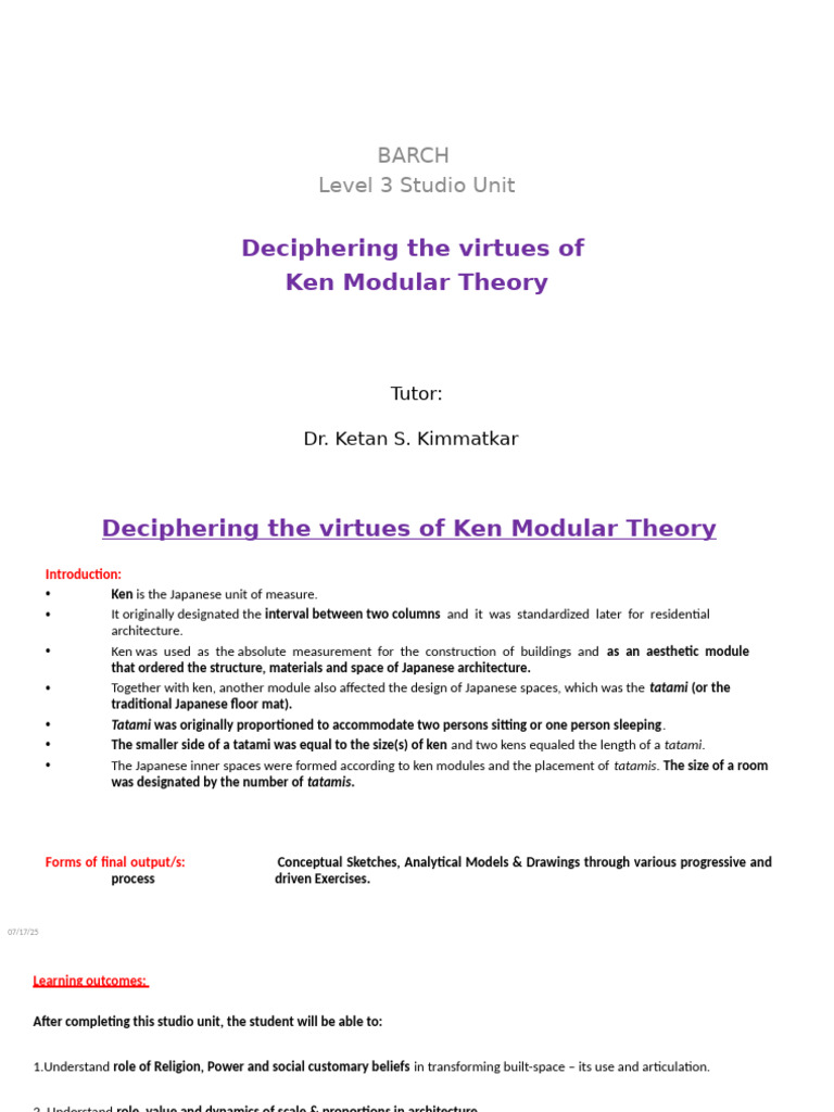 Ken Modular Theory in Japanese Architecture | PDF | Design