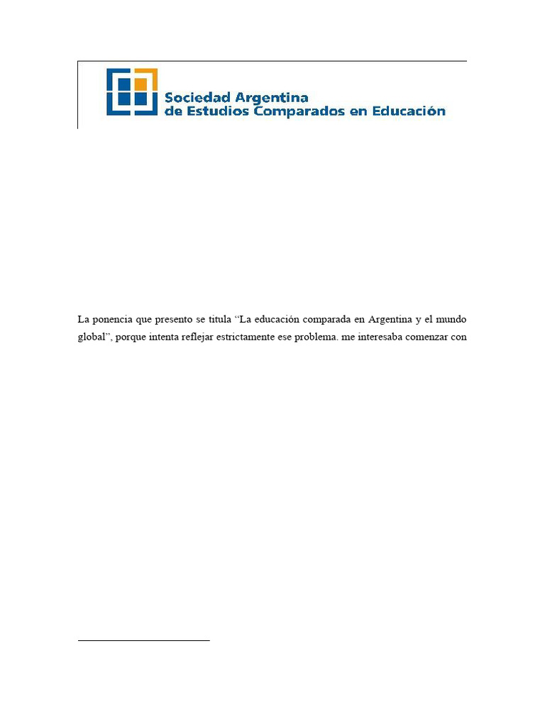 1 Conferencia SAECE Mollis Educ Comp Estudios Comparados | PDF | Teoría ...
