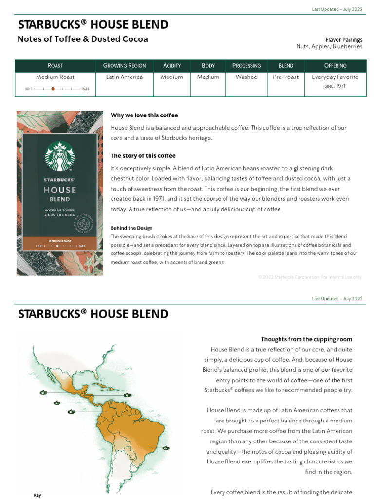 Starbucks House Blend Overview | PDF | Coffee | Starbucks