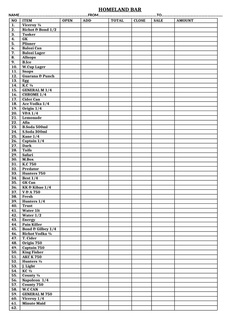 Inventory Log Portrait FINAL | PDF