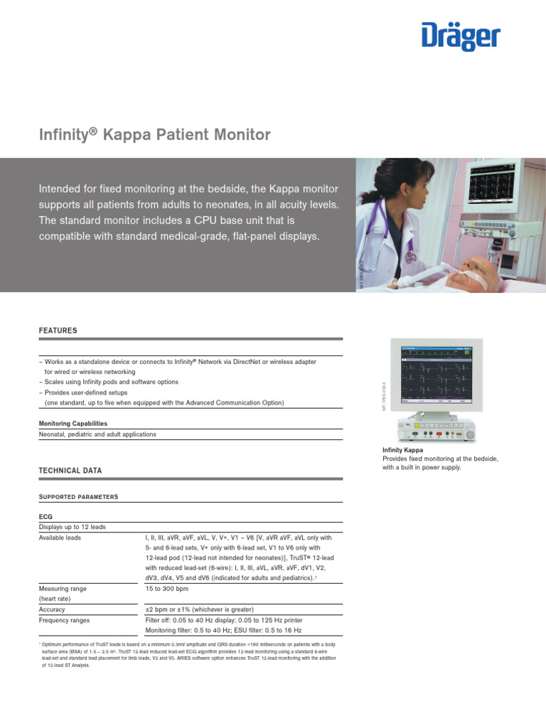 Infinity Kappa Patient Monitor Overview | PDF | Electrocardiography ...