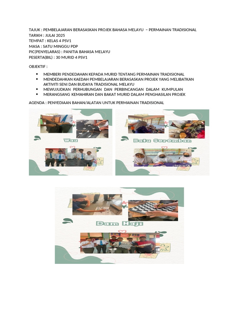 Opr Permainan Tradisional | PDF