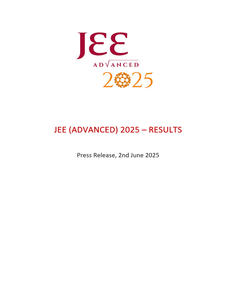 JEE Advanced 2025 Results Overview | PDF | Vocational Education ...