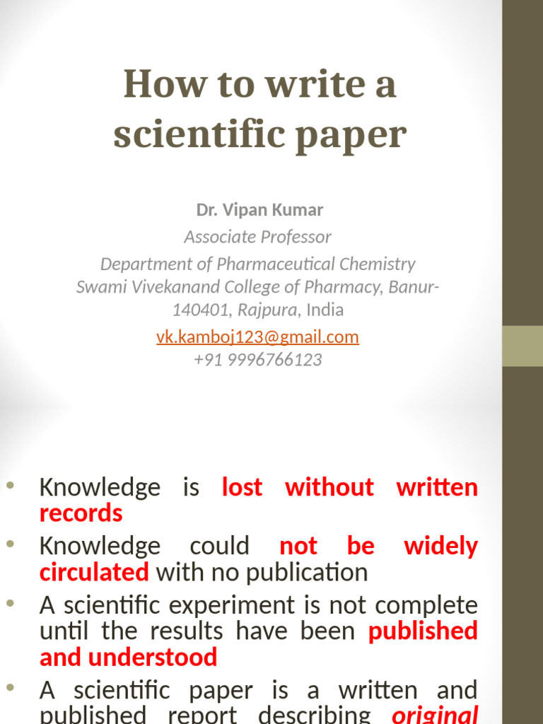 How To Write A Scientific Paper | PDF | Abstract (Summary) | Citation