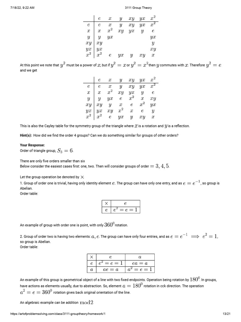 Understanding Order of Groups in Group Theory | PDF