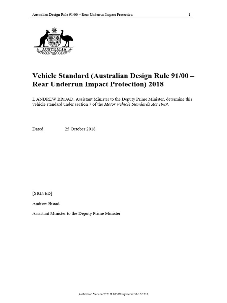 Rear Underrun Protection Standards 2018 | PDF | Vehicles