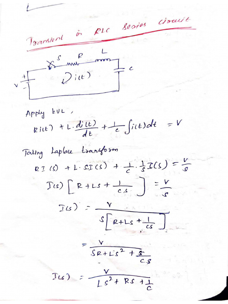 RLC Transient Problem | PDF