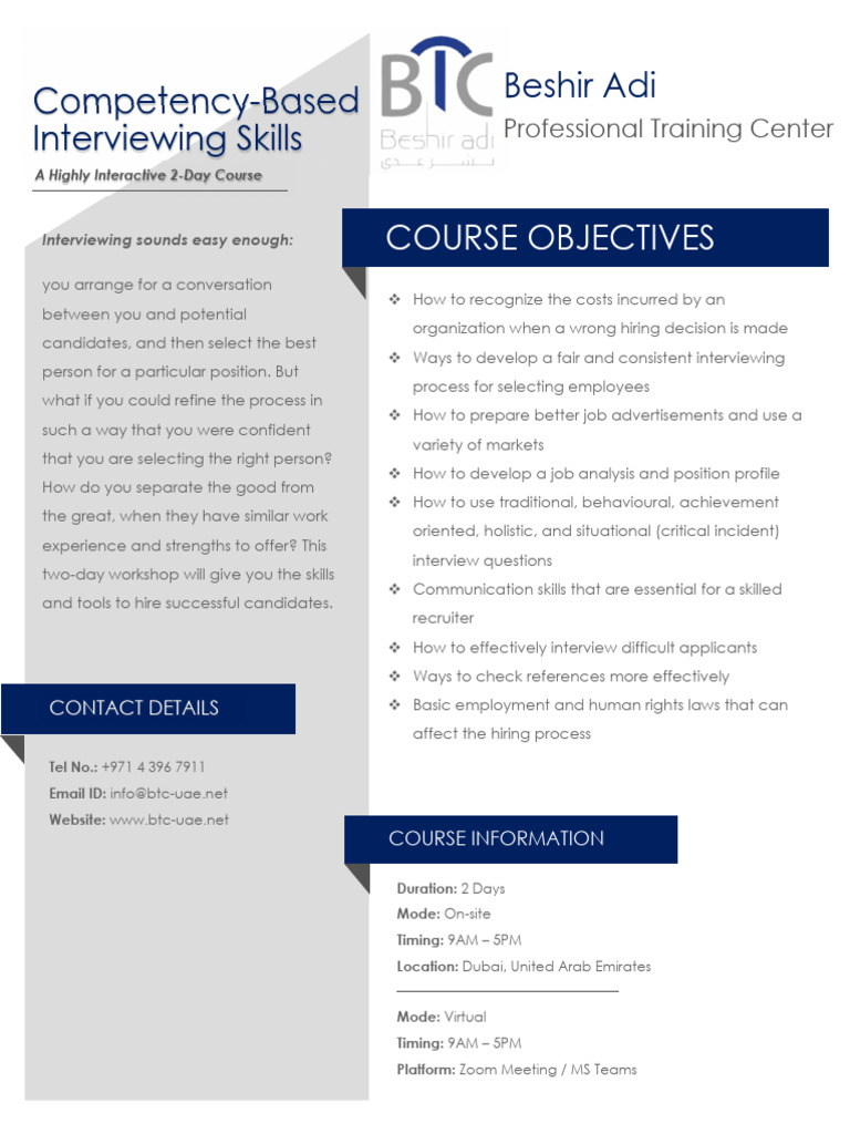 Competency-Based Interviewing Course | PDF | Recruitment | Communication
