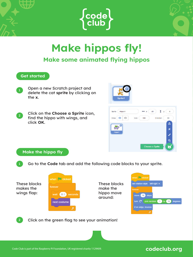 Animate Flying Hippos in Scratch | PDF | Scratch (Programming Language ...